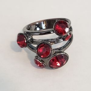 Red Ruby Rhinestone Ring